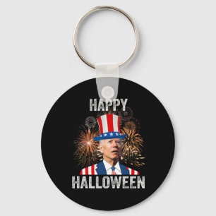 Porte-clés Halloween Drôle Joyeux 4 Juillet Anti Joe Biden 