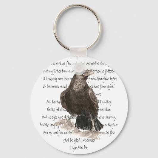 Porte-clés Halloween, Edgar Allen Poe, Raven, Nevermore (Recto)