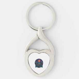 Porte-clés Halloween Est Howling Wolf Red Moon Zombie Hand_1