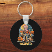 Porte-clés Halloween Et Chat (Recto)