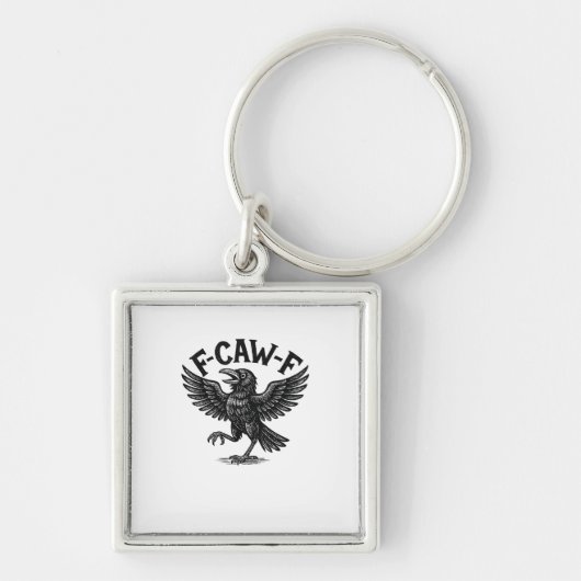 Porte-clés Halloween F-Caw-F Bird Crow Women Men Minimal Clea (Devant)