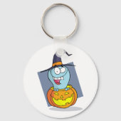 Porte-clés Halloween fantôme en sorcière Éffrayante Citrouill (Verso)