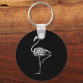 Porte-clés Halloween Flamant rose squelette (Recto)