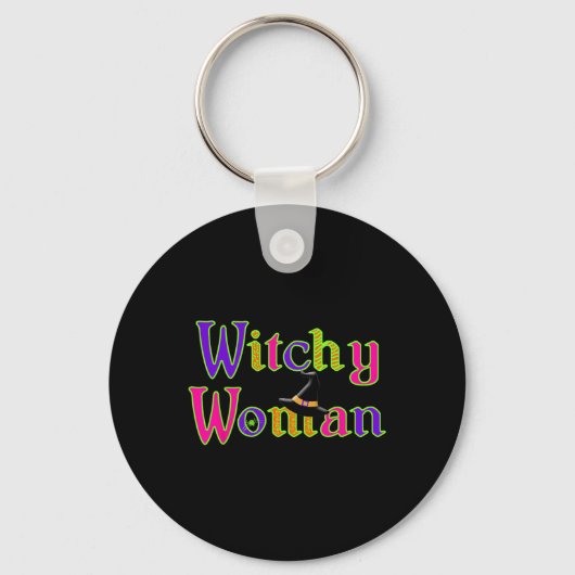 Porte-clés Halloween Fun Witch Witchy Woman Trick Treat (Recto)