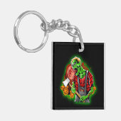 Porte-clés Halloween Funny Green Zombie Ax sur (Devant gauche)