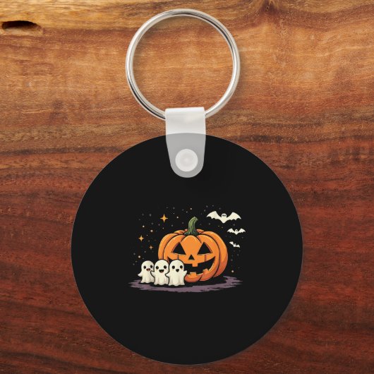 Porte-clés Halloween Gamer Pumpkin Eating Ghost Costume Men B (Recto)