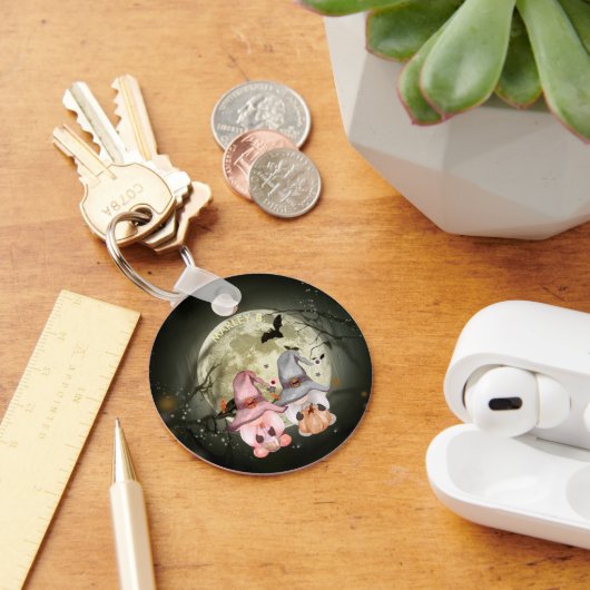 Porte-clés Halloween Gnome Couple Pleine lune (Bureau)