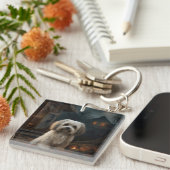 Porte-clés Halloween Havanais effraie (Devant Droit)