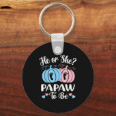 Porte-clés Halloween He Or She Papaw To Be Pumpkin Gender Rev (Recto)