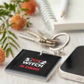 Porte-clés Halloween Head Witch En Charge Anniversaire (Devant Droit)