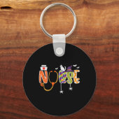 Porte-clés Halloween Infirmière Stethoscope mignonette Scrub  (Recto)