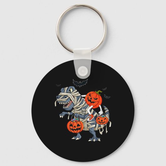 Porte-clés Halloween Jack-o'-lantern équitation T Rex Garçons (Verso)