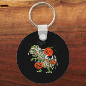 Porte-clés Halloween Jack-o'-lantern équitation T Rex Garçons (Verso)