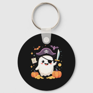 Porte-clés Halloween Kawaii Fantôme Habillé Comme Pirate Pour