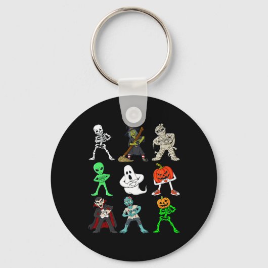 Porte-clés Halloween Keke Danser Squelette Et Monsters Garçon (Recto)