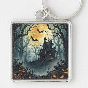 Porte-clés Halloween, Maison Hantée, Citrouilles Effrayantes,