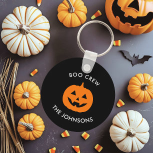 Porte-clés Halloween minimaliste personnalisé Boo Crew