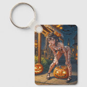 Porte-clés Halloween Monster Jack-o-Lantern & Bat Vixen Girl (Recto)