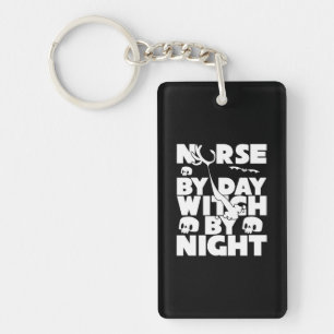Porte-clés Halloween Nurse By Day Witch By Nights