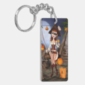 Porte-clés Halloween Pirate Girl Acrylique Porte - clé person (Devant gauche)