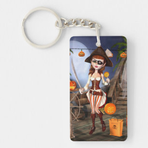 Porte-clés Halloween Pirate Girl Acrylique Porte - clé person