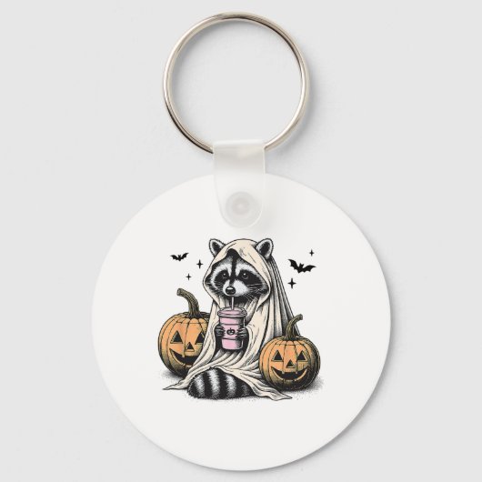 Porte-clés Halloween Raccoon Ghost (Recto)