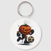 Porte-clés Halloween Scary Pumpkin Showing Soccer Skills Spoo (Recto)