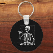 Porte-clés Halloween Shaka Hand Sign Never Better Skeleton Fu (Recto)