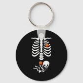Porte-clés Halloween Skeleton Baby Rib Cage Pregnant Pumpkin (Recto)