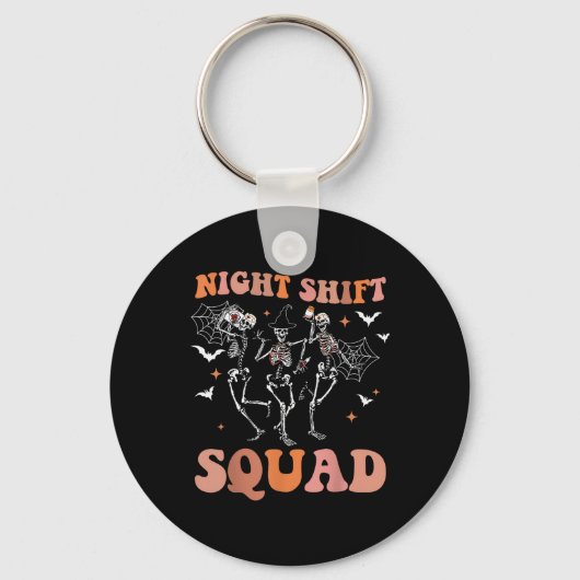 Porte-clés Halloween Skeleton Dancing Nurse Night Squad Shift (Recto)