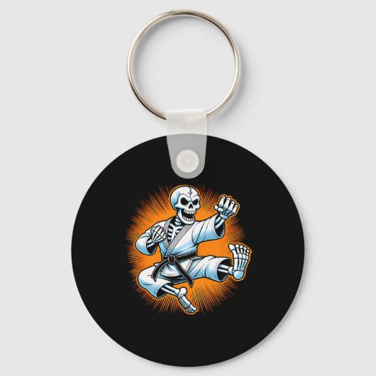 Porte-clés Halloween Skeleton Karaté 1 (Recto)