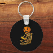 Porte-clés Halloween Skeleton Pumpkin Gamer Video Gaming Men (Recto)