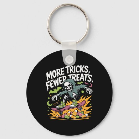 Porte-clés Halloween Skeleton Skicks Skull Skateboard (Recto)