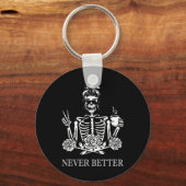 Porte-clés Halloween Skeleton Skull Femmes Boire Café Nev (Recto)