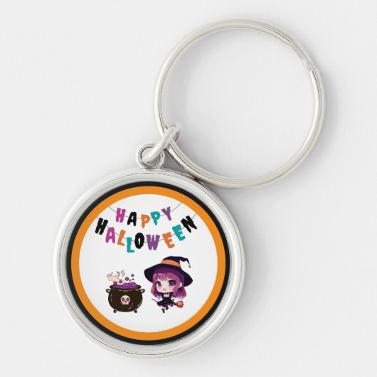 Porte-clés Halloween/sorcière/automne/octobre (Devant)