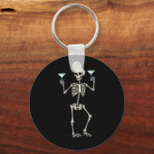 Porte-clés Halloween Squelette Boire Martini Tail (Recto)