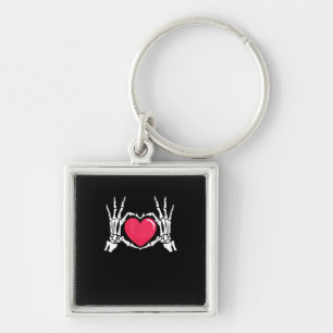Porte-clés Halloween squelette coeur main