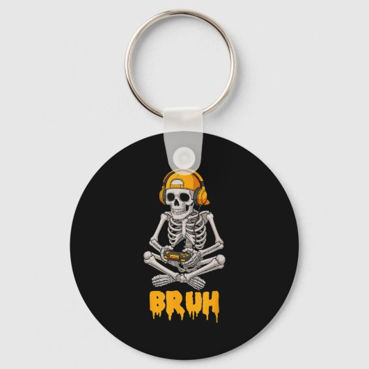 Porte-clés Halloween Squelette Gamer Vidéo Jeu Drôle Skelet (Recto)