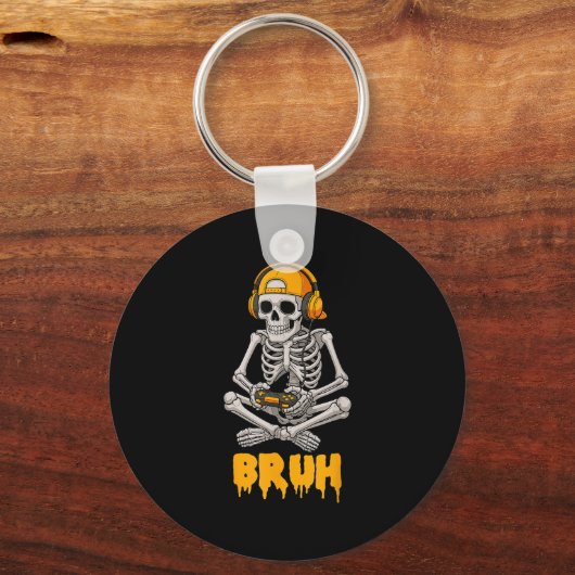Porte-clés Halloween Squelette Gamer Vidéo Jeu Drôle Skelet (Recto)
