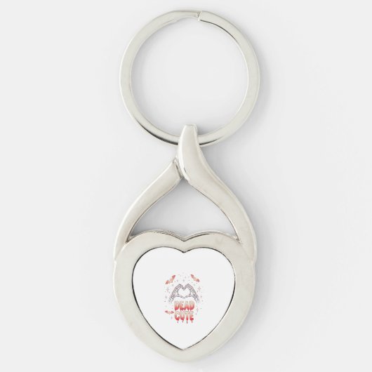 Porte-clés halloween Squelette Mains Coeur, chauves-souris et (Devant)