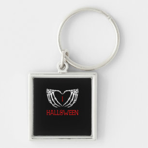 Porte-clés Halloween Squelette Mains Formant Coeur Gothique