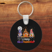 Porte-clés Halloween Thanksgiving Noël Happy HalloThanks (Recto)