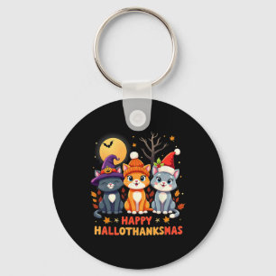 Porte-clés Halloween Thanksgiving Noël Joyeux Hallomerci