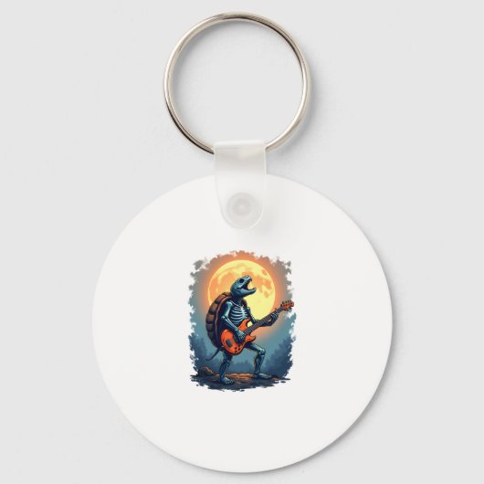 Porte-clés Halloween Turtle Skeleton Rocker Tee pour Music Lo (Recto)