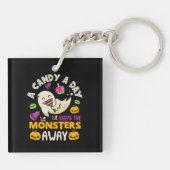 Porte-clés Halloween Un Bonbon Par Jour Empêche Les Monstres (Dos)