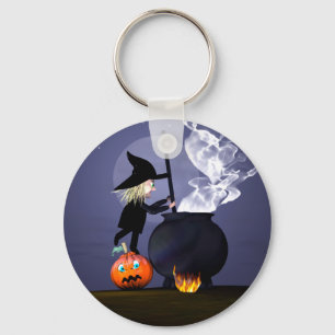 Porte-clés Halloween Witch et Cauldron