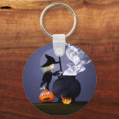 Porte-clés Halloween Witch et Cauldron (Recto)