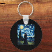 Porte-clés Halloween Witch Starry Night Van Gogh Aesthétique (Recto)