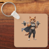 Porte-clés Haltérophilie Chat de Gym – Chat de Fit (Recto)