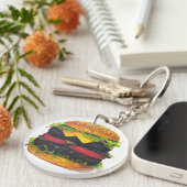 Porte-clés Hamburger de luxe double au fromage (Devant droit)